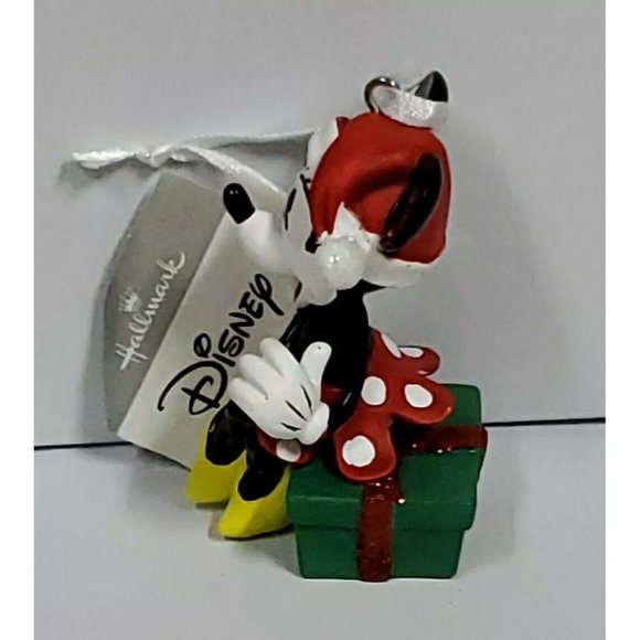 Disney Hallmark Minnie Mouse Christmas Tree Ornament holiday gift Santa hat - Picture 3 of 8